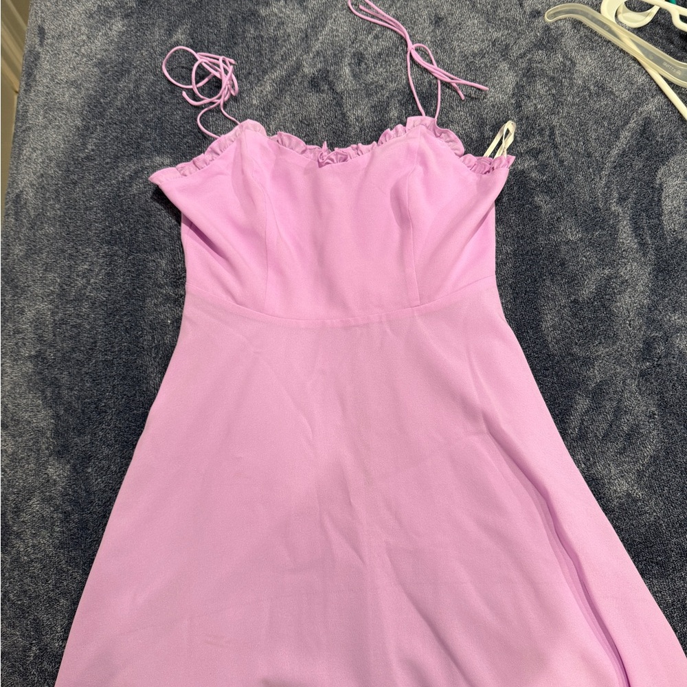 Elegant Pink Spaghetti Strap Dress